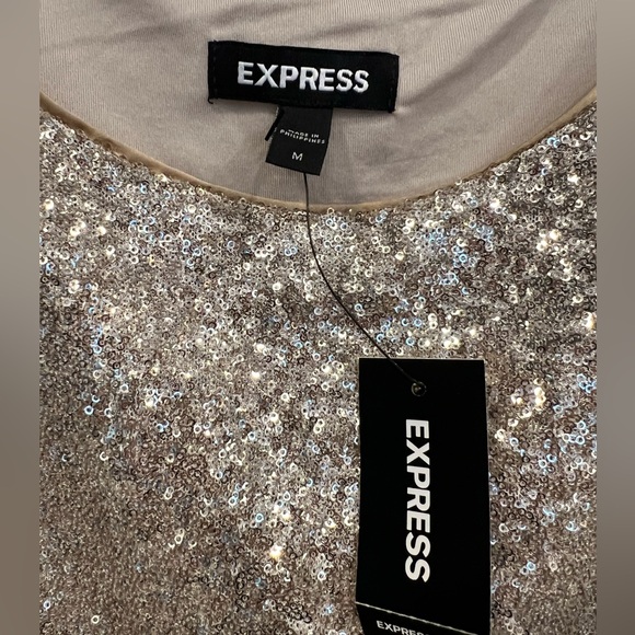 NWT Express Ruched Sequin sheath dress, size M - Picture 4 of 5